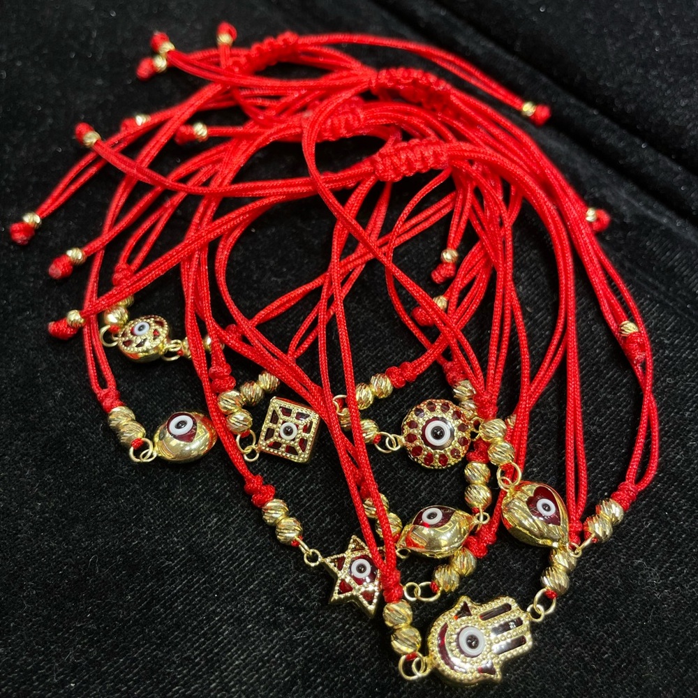 14K yellow gold Evil Eye Red Rope Bracelet